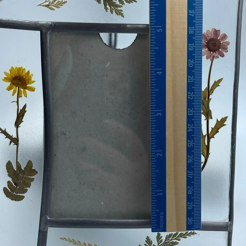Vintage Worldmarket dried flower leaded rectangular picture frame